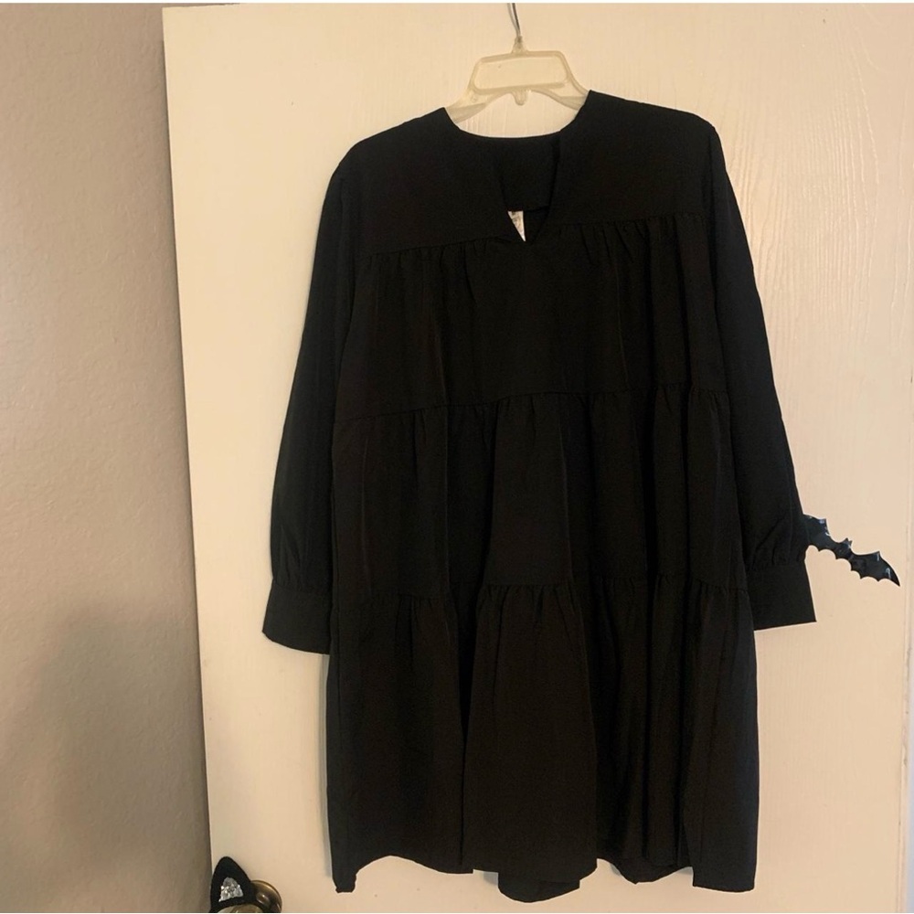 Elegant Black Tiered Dress